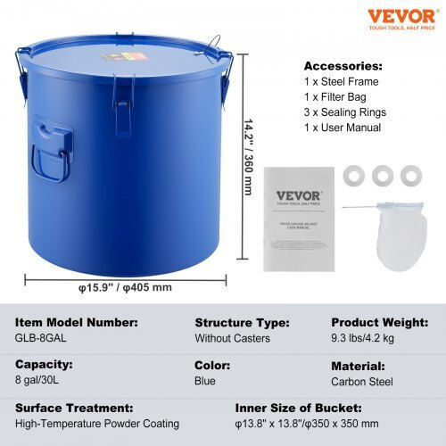 Vevor Δοχείο Inox Ανοικτού Τύπου Επίπεδο 30lt WHLYZTTG8JLPUT9ADV0