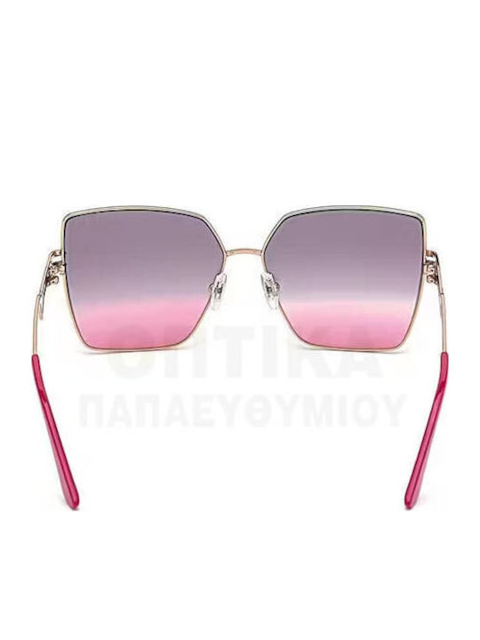 Guess Women's Sunglasses with Gold Metal Frame and Purple Gradient Lens GU7733 28Z