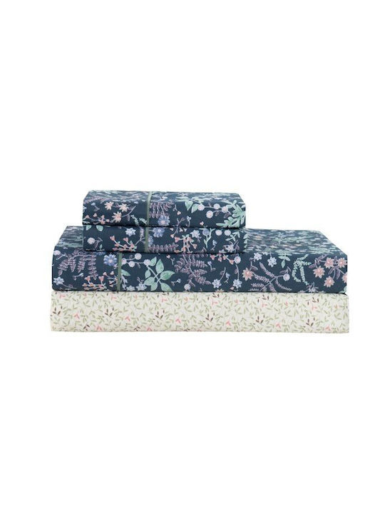 Liolios Home Sergeto Σετ Σεντόνια Υπέρδιπλα 245x270εκ. Μπλε (4τμχ)