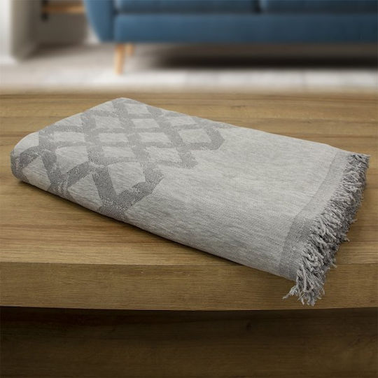 Lino Home Milto Armchair Throw Chenille 180x180cm Gray