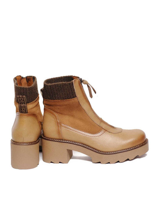 Leder Stiefeletten Damen Braun