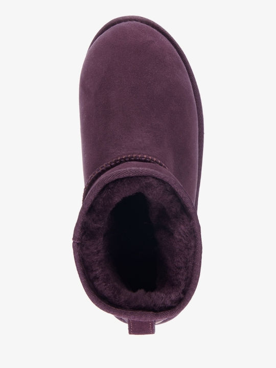 Ghete dama din piele Ankle Boots Violet
