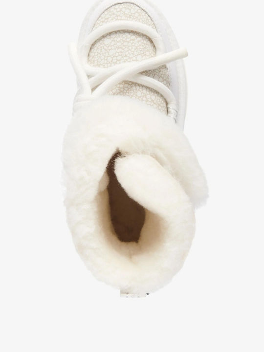 Leder Stiefeletten Damen Weiß