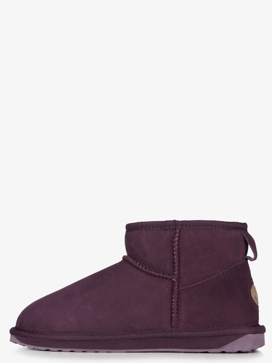 Ghete dama din piele Ankle Boots Violet