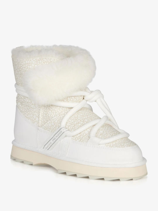 Leder Stiefeletten Damen Weiß