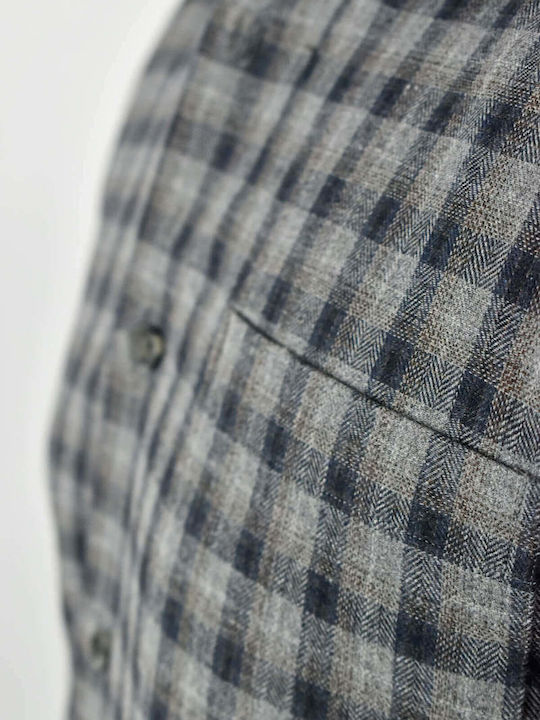 Cu mânecă lungă Flanel Cămașă Carou Blue