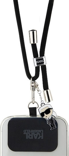 Karl Lagerfeld Ikonik Neck Strap for Mobile Phones Black