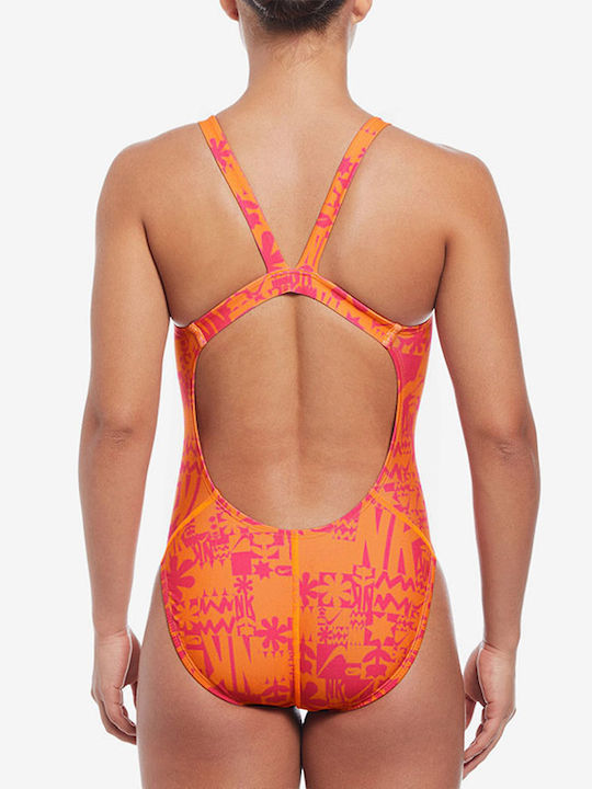 Nike One-Piece Swimsuit Floral Total Orange