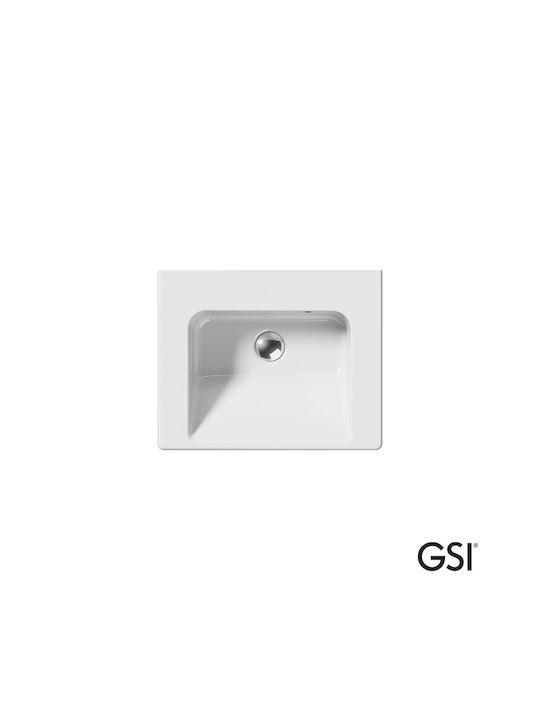 GSI Norm An der Wand montiert Wandhängendes / Aufgesetztes Waschbecken Porzellan 50x40cm White
