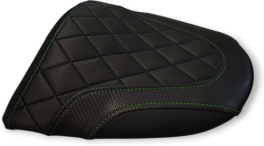 Z750-1000 Gen1 Kawasaki Quilted Diamond Seat Cover Green Stitching Logo