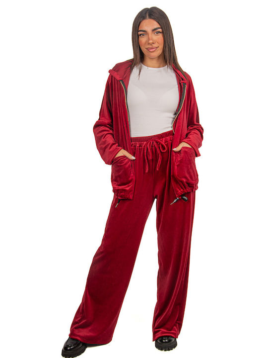 Ellen Sweatsuit Velvet Bordeaux