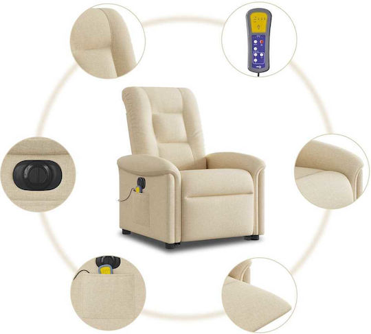 Relaxsessel Friseurwaschbecken mit Fußhocker Cream 77x91.5x96cm