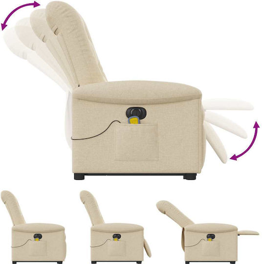 Relaxsessel Friseurwaschbecken mit Fußhocker Cream 77x91.5x96cm