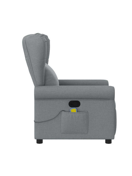 Relax Armchair Massage with Footstool Light Grey 77x91.5x96cm