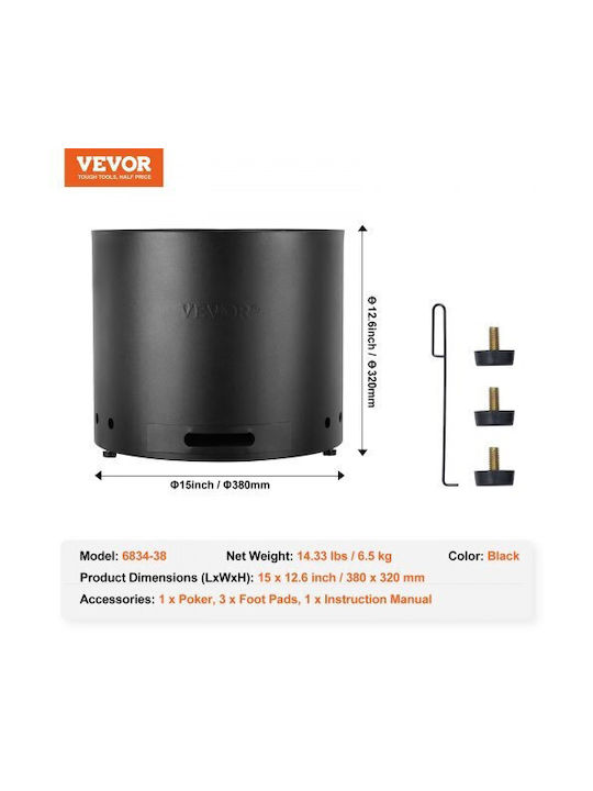 Vevor Kamin Draußen Metallisch Gray
