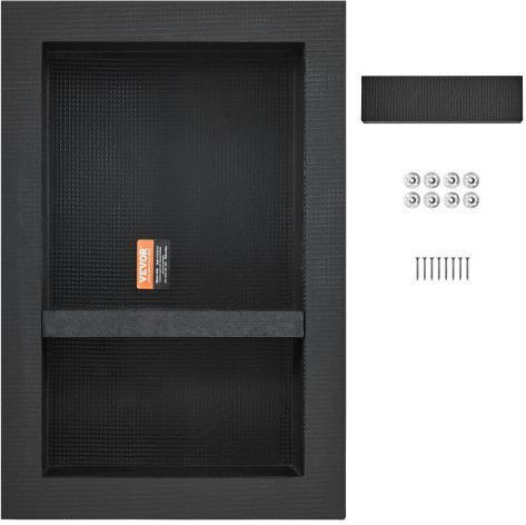Vevor Corner Wall Mounted Bathroom Shelf Plastic Black