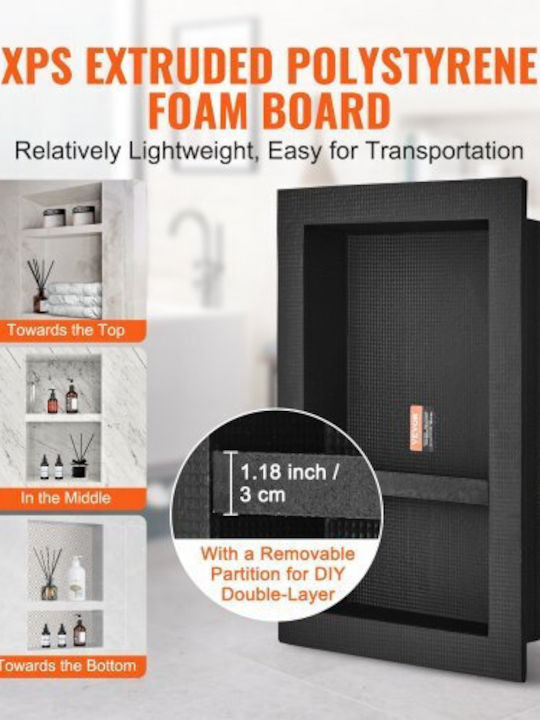 Vevor Corner Wall Mounted Bathroom Shelf Plastic Black