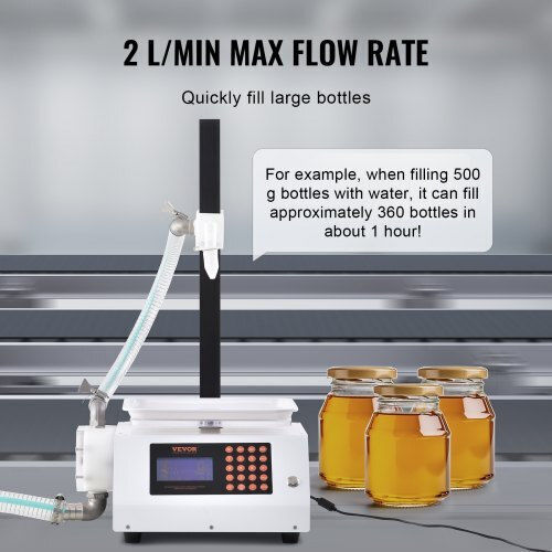 Vevor Automatic Liquid Filling Machine 50-5000 G Honey Oil Wine Detergent Single Nozzle Wsdbgygzjwxx420vcv2