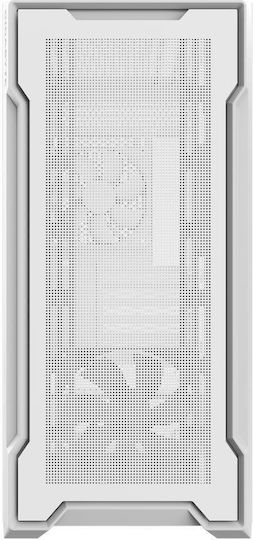 Gigabyte GB-C102GI Gaming Midi Tower Computer Case with Side Window and RGB Lighting White