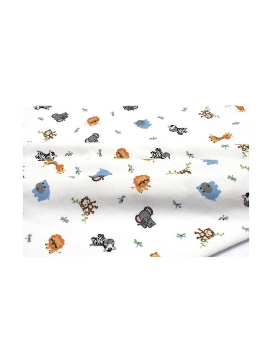 Dimcol Baby Sheets Set Crib Flannel Bebe Zoo White Multicolored 120x160cm 3pcs