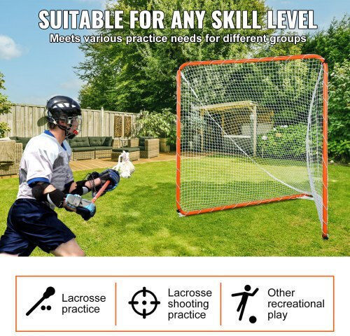 Portable Lacrosse Goal Vevor 6'x6' Net Carrying Bag Orange Zqgqqmtjk66yio3rgv0