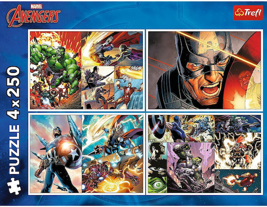 Puzzle pentru Copii Heroic Days Of The Avengers 4x 250buc Trefl