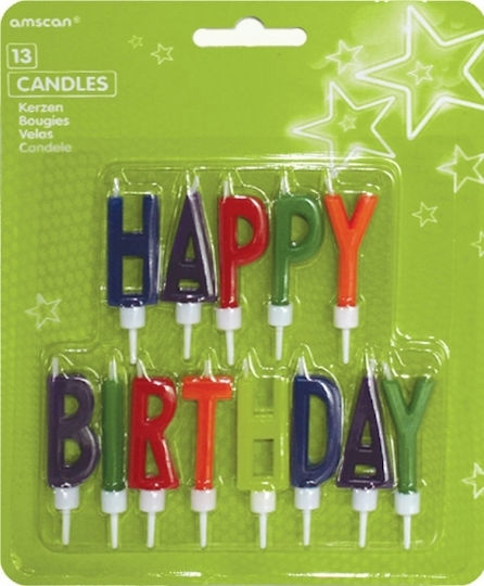 Amscan Birthday Candle Happy Birthday Multicolored 170698