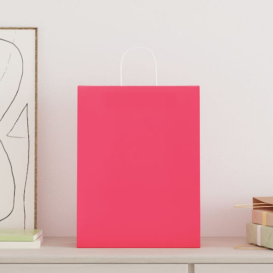 vidaXL Papier Tasche für Geschenke Rosa 32x42x12cm. 50Stück