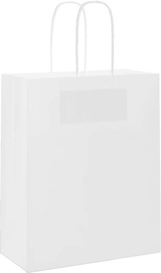 vidaXL Χάρτινη Τσάντα για Δώρο Λευκή 18x22x8εκ. 250τμχ