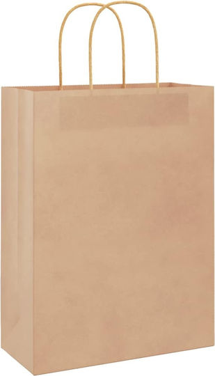 vidaXL Χάρτινη Τσάντα για Δώρο Καφέ 26x35x12εκ. 250τμχ
