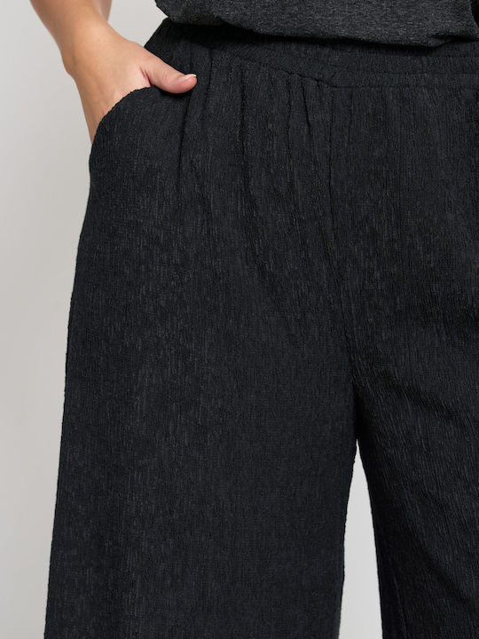 Women's High Rise Pantaloons with Rubber Band Black