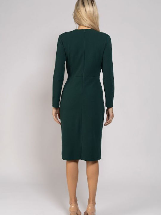 Rochie Midi Wrap-Around Verde