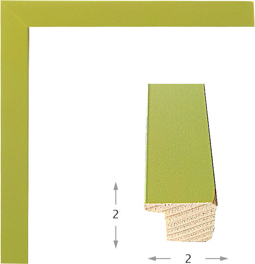 Green Wooden Frame 2cm Glass 20x20cm