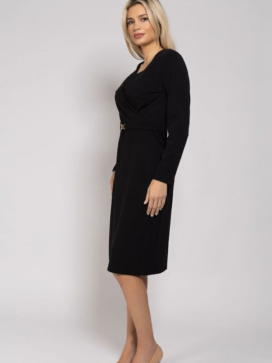 Рокля Кръстосано Black, Gold