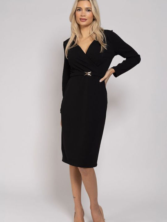 Рокля Кръстосано Black, Gold