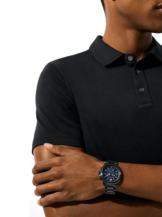 Michael Kors Ανδρικό Ρολόι Χρονογράφος Μπαταρίας με Μαύρο Μεταλλικό Μπρασελέ