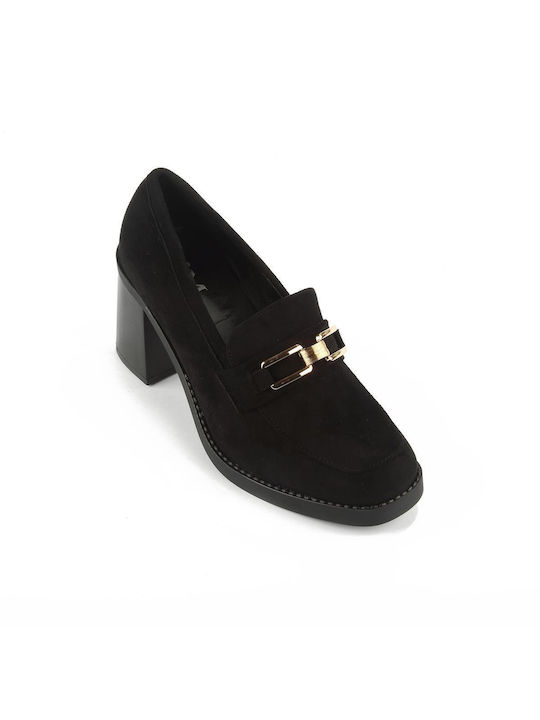 Fshoes Suede Black Heels