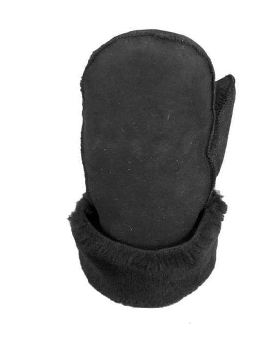 Negre Piele Manusi cu blană