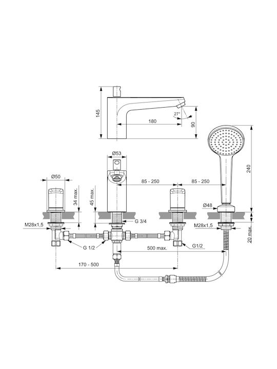 Ideal Standard für Badewanne Silber