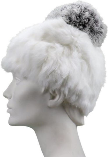 Pom Pom Beanie Unisex Beanie Gestrickt in Weiß Farbe