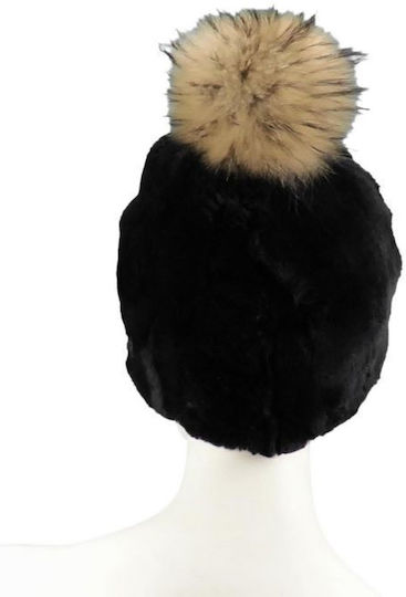 Pom Pom Beanie Unisex Beanie Knitted in Black color