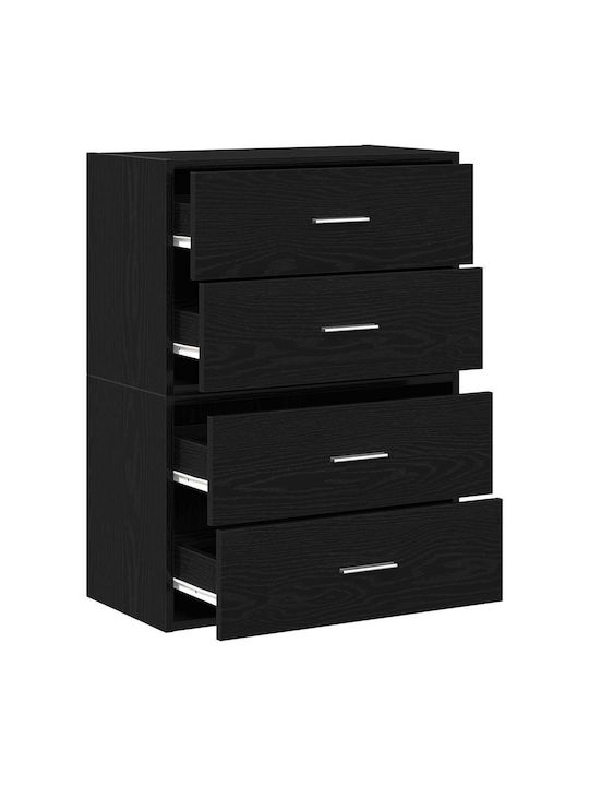 Συρταριέρα Креватокамарас Дървена с 4 чекмеджета Black Oak 60x31x60бр