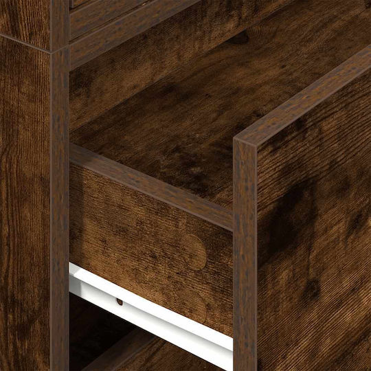Wooden Chest of Drawers with 4 Drawers Smoked Oak 60x31x60cm