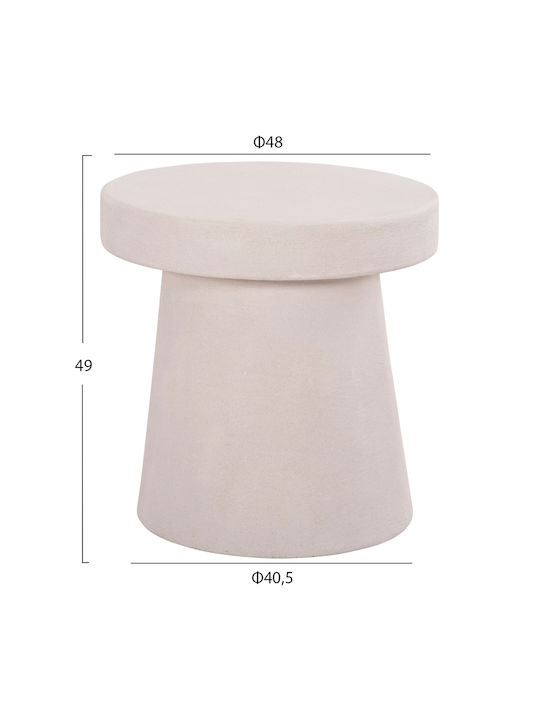 Round Coffee Table Santorini Wooden Off-white L48xW48xH49cm.