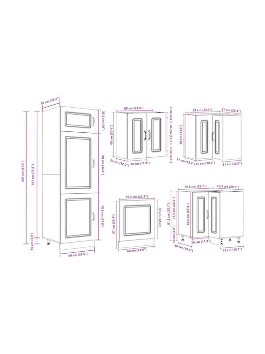 Vidaxl Kitchen Cabinet Set 14 Pieces Kalmar Engineered Wood