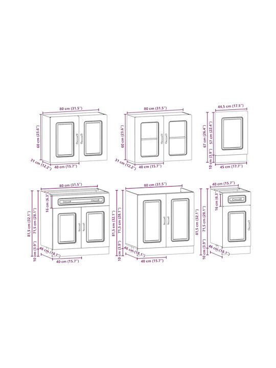 Vidaxl Kitchen Cabinet Set 7 Pieces Kalmar Engineered Wood
