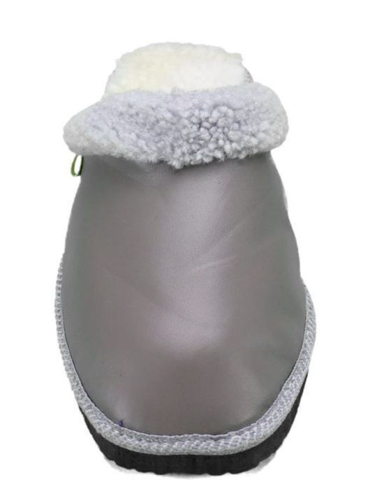 Anatomische Lederne Hausschuhe Gray