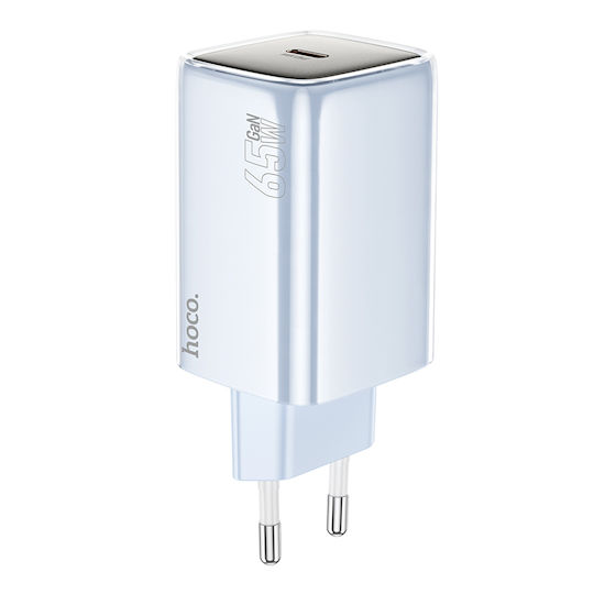 Hoco Φορτιστής Χωρίς Καλώδιο GaN με Θύρα USB-C 65W Power Delivery Μπλε (N48)