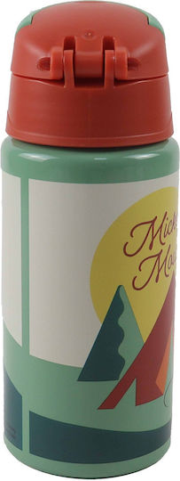 Gim Mickey Kids Water Bottle Mickey Aluminium with Straw 500ml