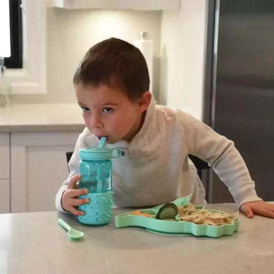 Melii Kids Water Bottle Plastic with Straw Green 503ml